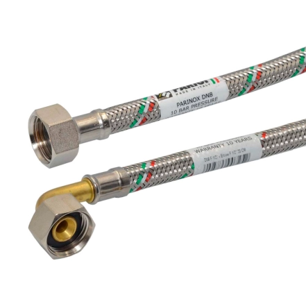Шланг кутовий Parigi Parinox EPDM DN8 1/2" х 1/2" ВВ 0,3 м PN10  