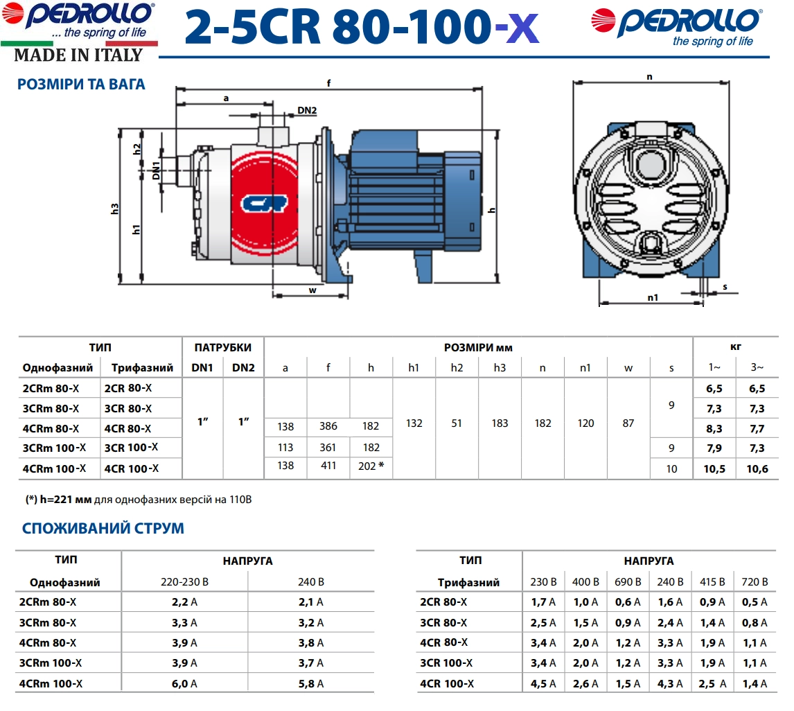 Насос центробежный Pedrollo 2CRm 80X Фото - 4