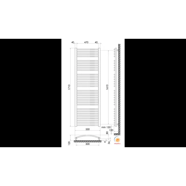 Рушникосушка водяна Polywarm WG30/55 Фото - 1
