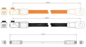 Набір кабелей для приєднання АКБ US2000C, US3000C, US5000 до інвертора, Фото - 1