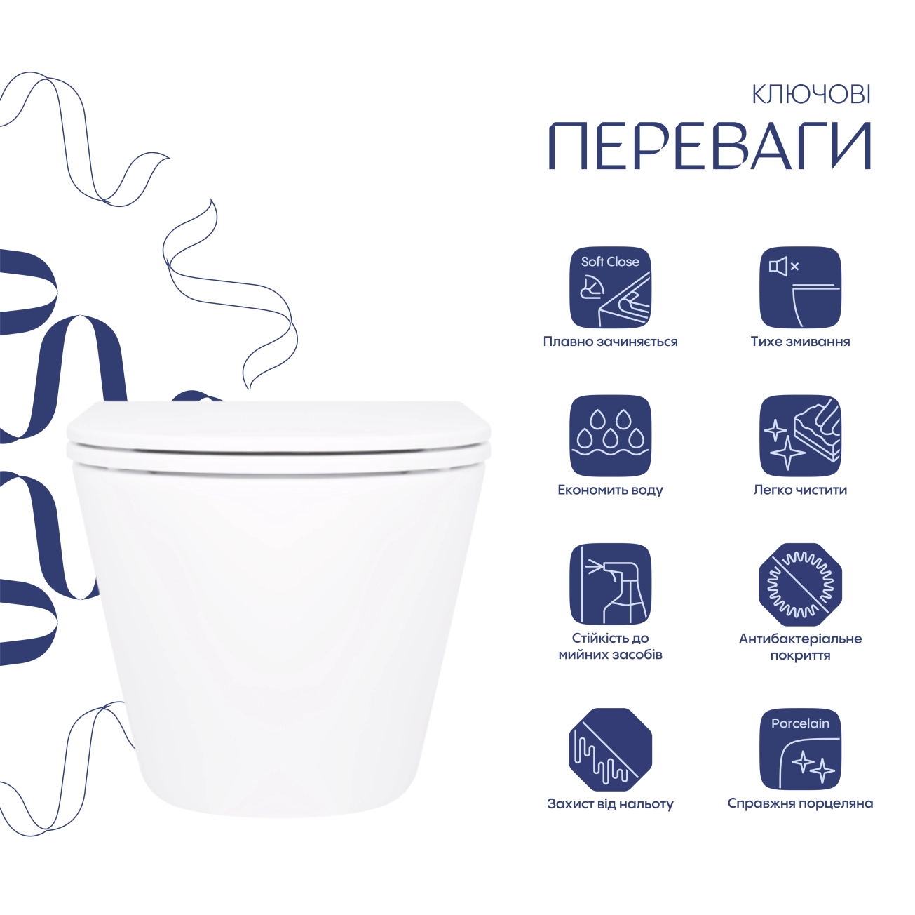 Унитаз подвесной Qtap Robin безободковый с сиденьем Soft-close QT1333046ENRW Фото - 3