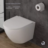 Унитаз подвесной Qtap Robin безободковый с сиденьем Soft-close QT1333046ENRW Фото - 2