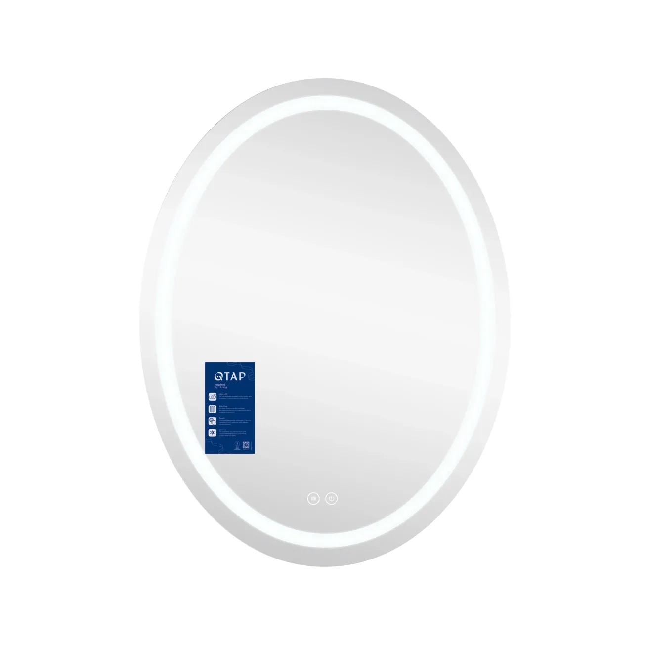 Дзеркало Qtap Mideya (DC-F801) 600х800 з LED-підсвічуванням QT2078F801W (SD00034655) Фото - 3
