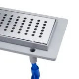 Трап Qtap Dry FB304-600 линейный с сухим закрывом и нержавеющей решеткой 600х73 Фото - 2