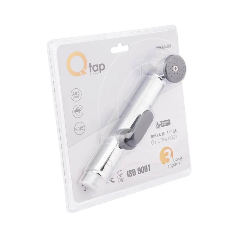 Лійка для гігієнічного душу Qtap Rucni округла QTCRMA021 Chrome/Grey Фото - 2