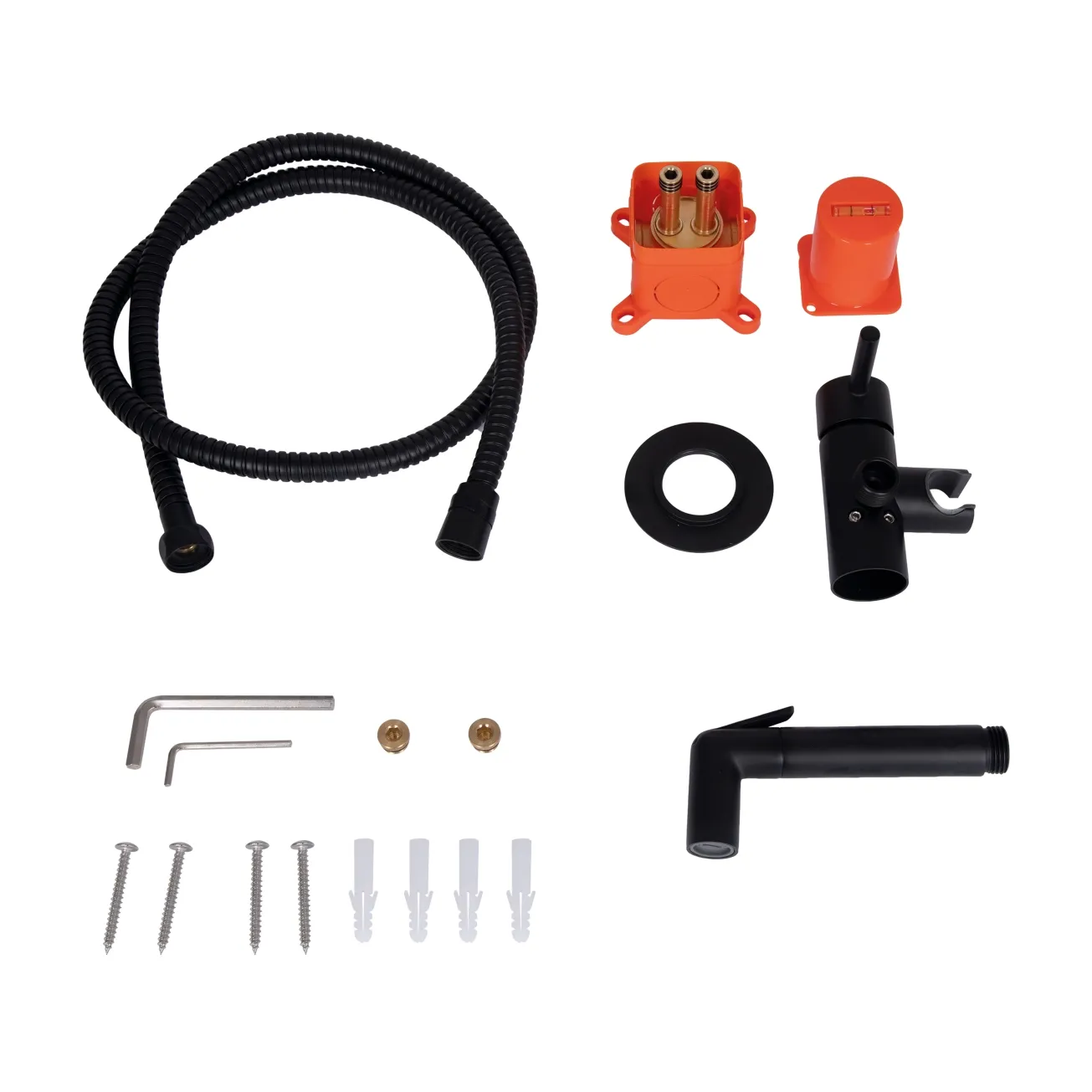 Набор для гигиенического душа Qtap Inspai-Varius округлый QTINSVARBСRV00440001 Black Matt Фото - 8