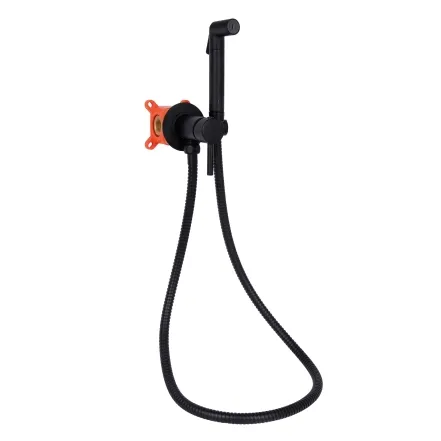 Набор для гигиенического душа Qtap Inspai-Varius округлый QTINSVARBСRV00440001 Black Matt