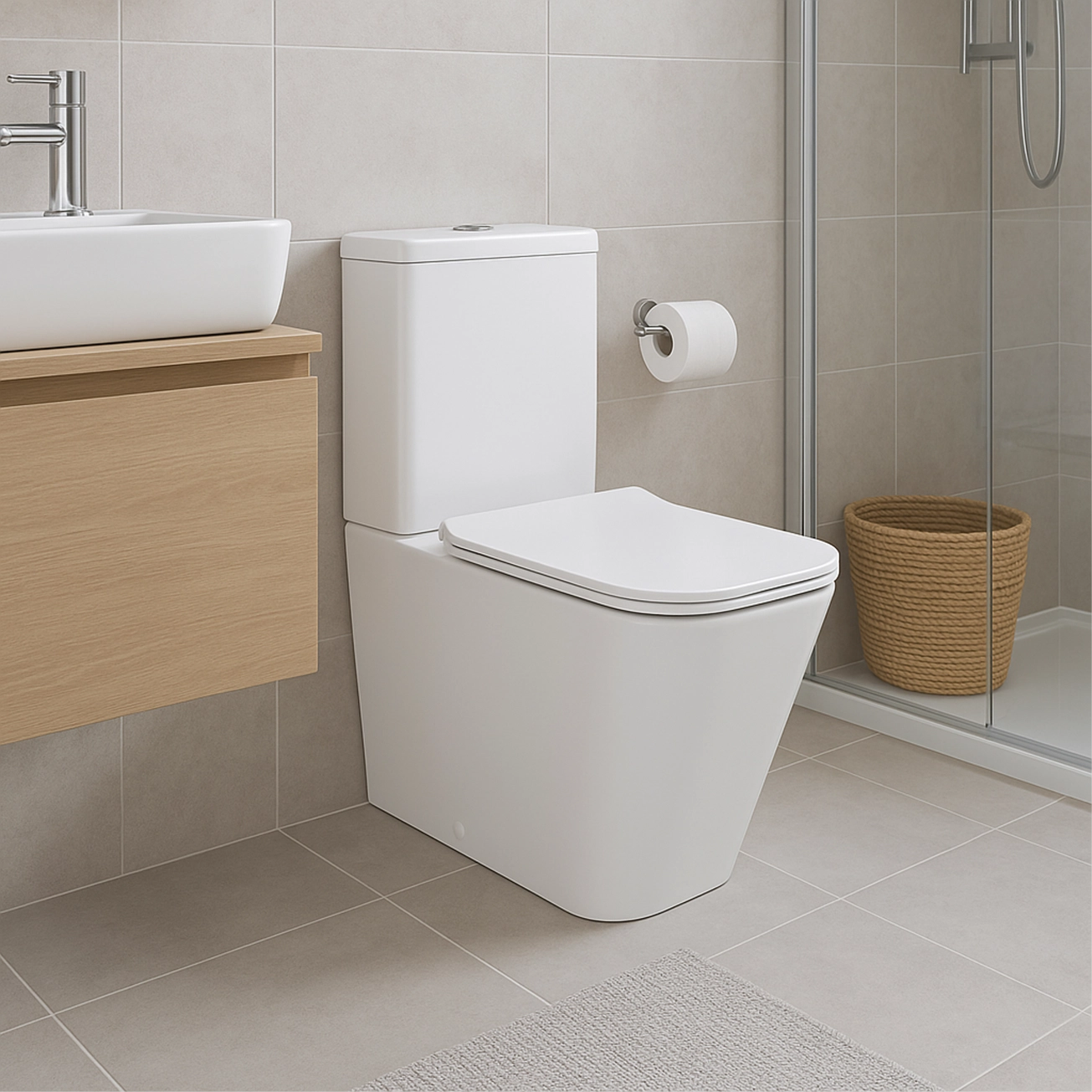 Унітаз-компакт Qtap Crow безобідковий з сідінням Soft-close QT05222170W Фото - 2
