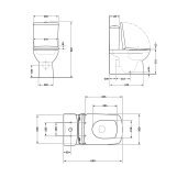 Унітаз-компакт Qtap Crow безобідковий з сідінням Soft-close QT05222170W Фото - 1