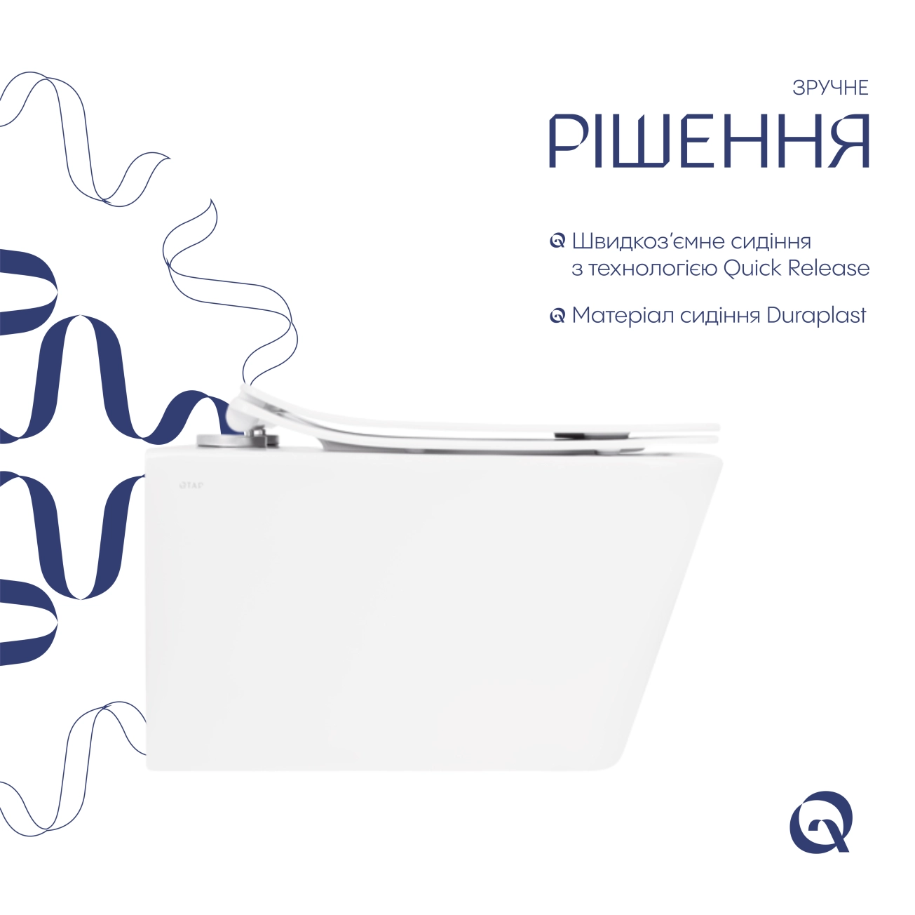 Унітаз підвісний Qtap Crow безобідковий з сідінням Soft-close QT05335170W Фото - 3