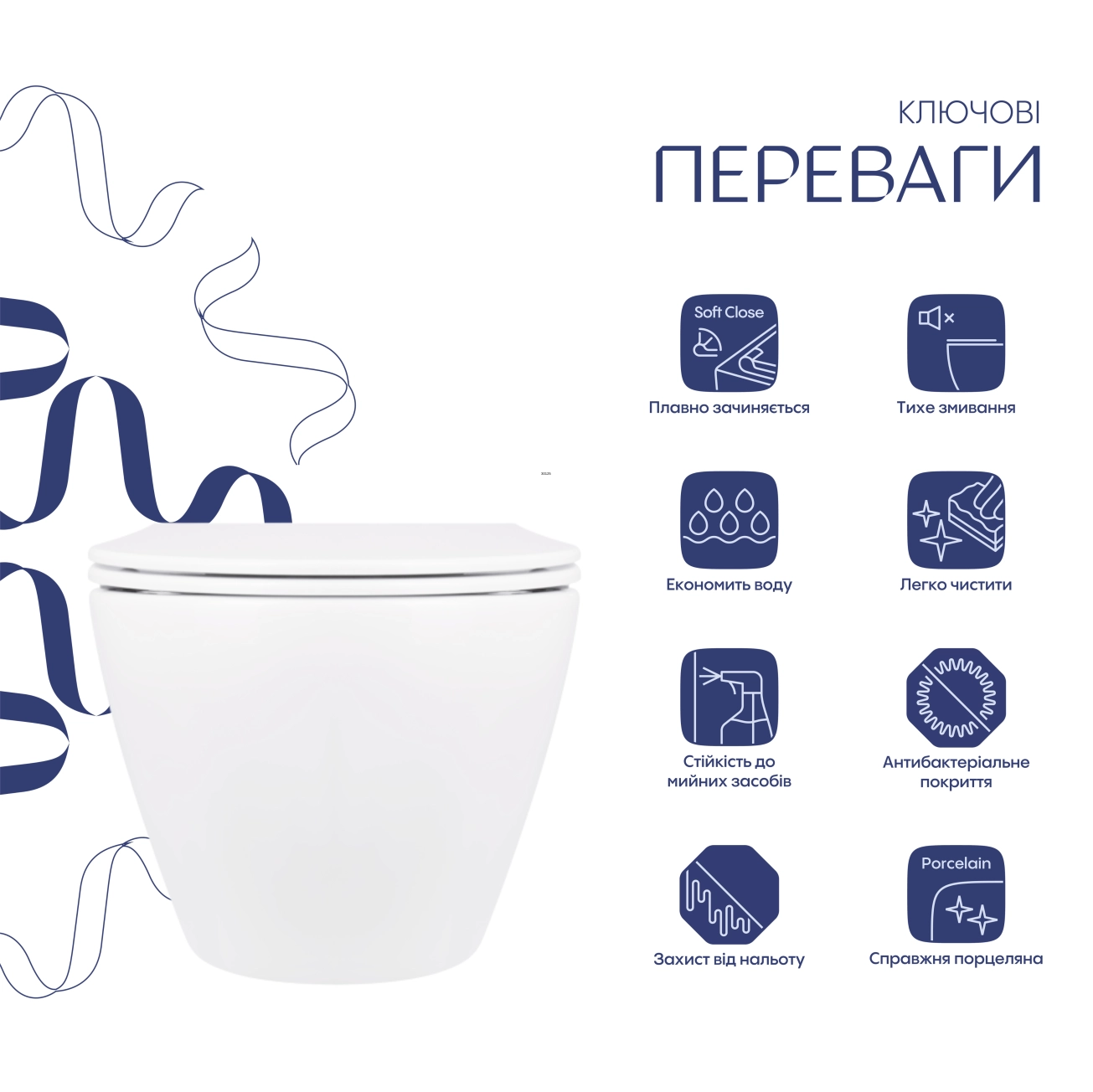 Унитаз подвесной Qtap Jay безободковый с сиденьем Soft-close QT07335176W Фото - 2