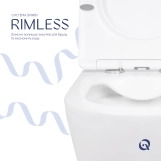 Унітаз підвісний Qtap Swan безобідковий з сідінням Soft-close QT16335178W Фото - 4