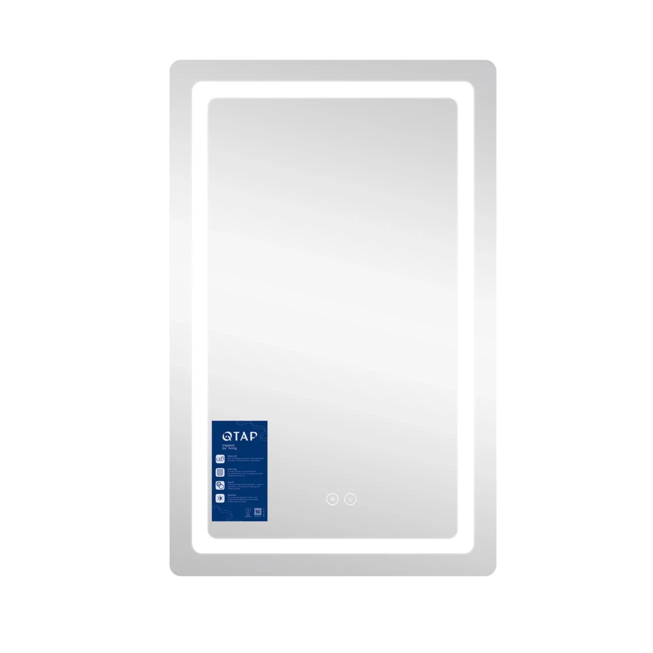 Дзеркало Qtap Mideya (DC-F911) 500х800 з LED-підсвічуваннямі QT2078F911W (SD00036737) Фото - 3
