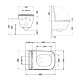 Унітаз підвісний Qtap Tern безобідковий з сідінням Soft-close QT1733052ERW Фото - 1