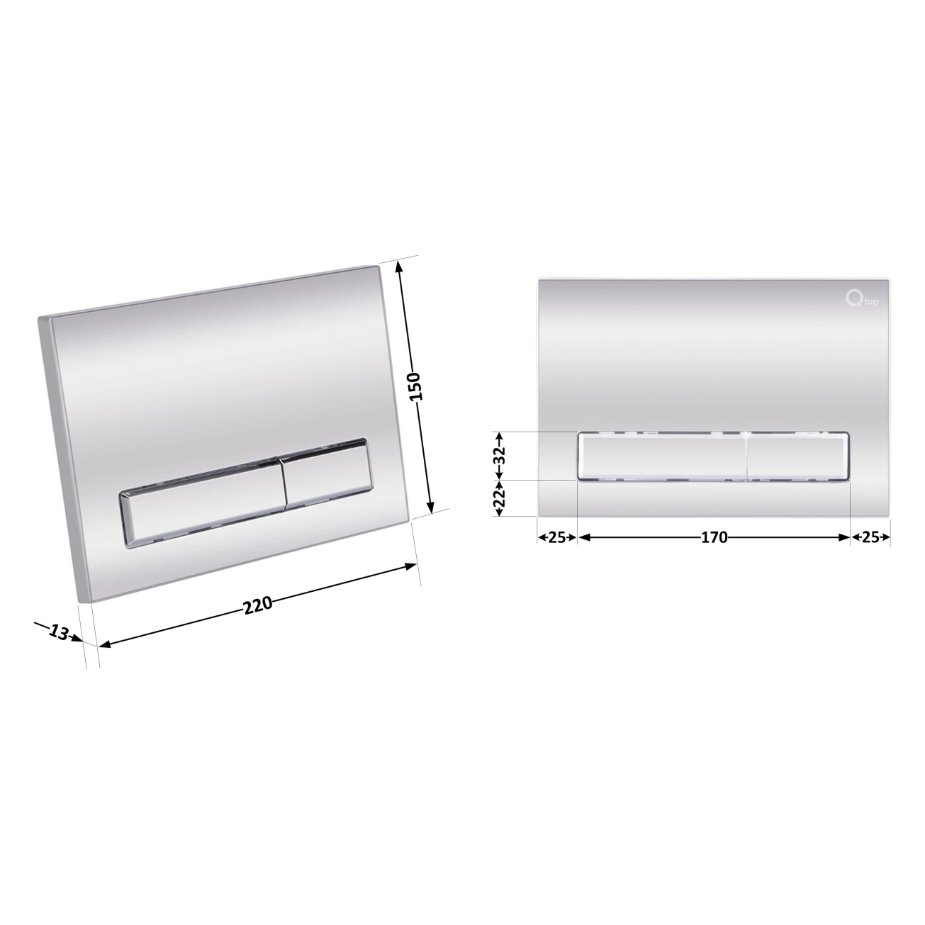 Панель змиву для унітаза Qtap Nest QT0111M08381CRM Фото - 1