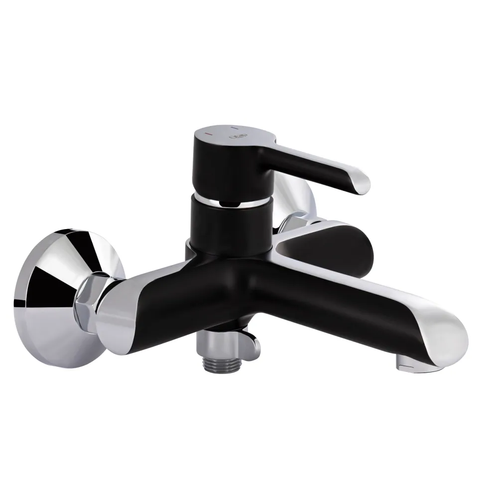 Смеситель для ванны Qtap Grand (с душевым гарнитуром) QTGRABCR006 Chrome/Black Фото - 2