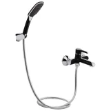Смеситель для ванны Qtap Grand (с душевым гарнитуром) QTGRABCR006 Chrome/Black