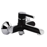 Смеситель для ванны Qtap Grand (с душевым гарнитуром) QTGRABCR006 Chrome/Black Фото - 2