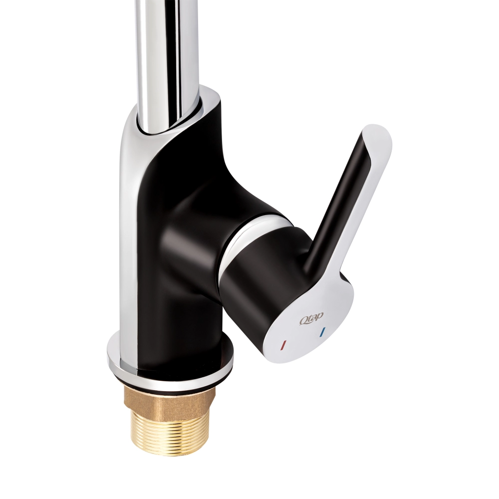 Змішувач для кухні Qtap Grand QTGRABCR007F Chrome/Black Фото - 4