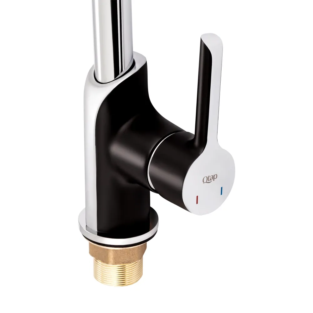 Смеситель для кухни Qtap Grand QTGRABCR007F Chrome/Black Фото - 3