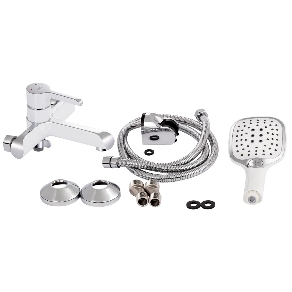Смеситель для ванны Qtap Grand (с душевым гарнитуром) QTGRAWCR006 Chrome/White Фото - 6