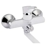 Смеситель для ванны Qtap Grand с поворотным изливом (с душевым гарнитуром) QTGRAWCR005 Chrome/White Фото - 3