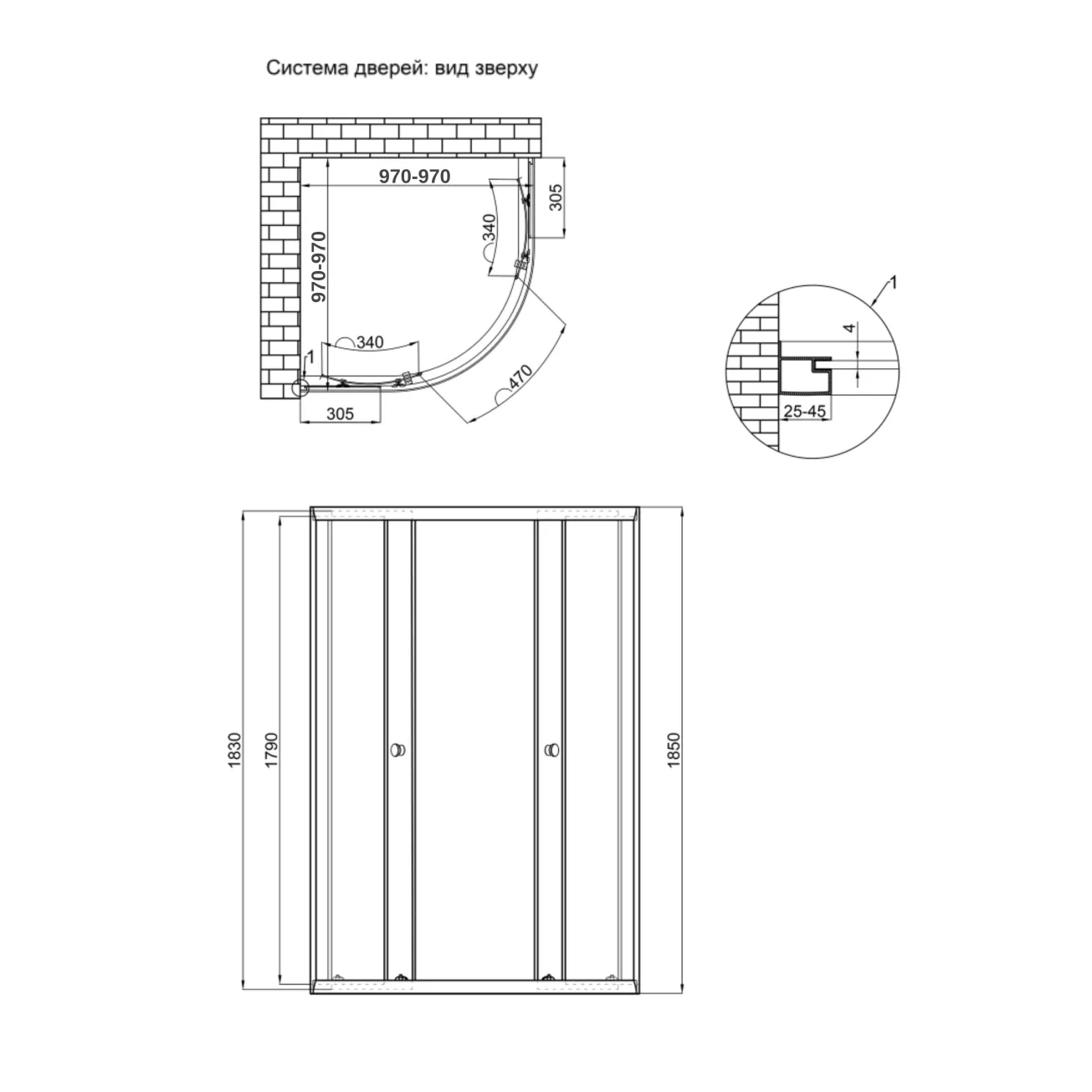 Душова кабіна Qtap Taurus CRM1011AC6 100х100 см, скло Clear 6 мм покриття CalcLess, без піддона Фото - 1