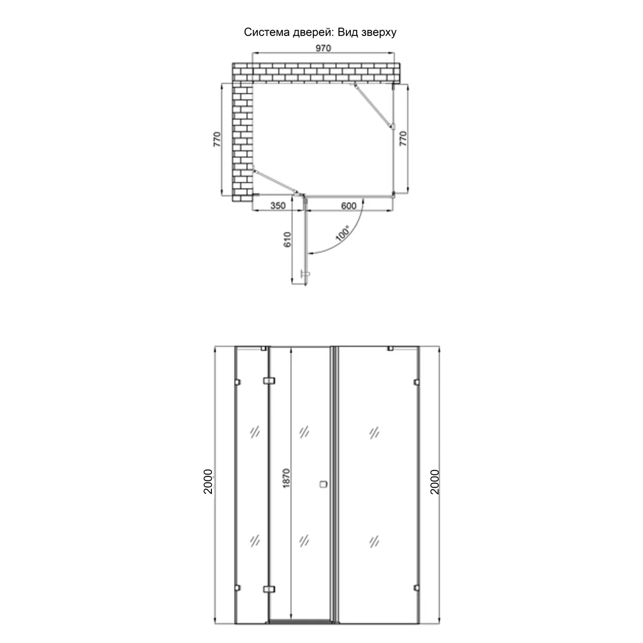 Душевая кабина Qtap Capricorn CRM1018RC6 100х80 см, стекло Clear 6 мм, CalcLess, без поддона Фото - 1