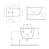 Біде підвісне Qtap Crow 520х360х290 White QT05555370W Фото - 1