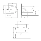 Биде подвесное Qtap Jay 520х360х320 White QT0755555376W Фото - 1