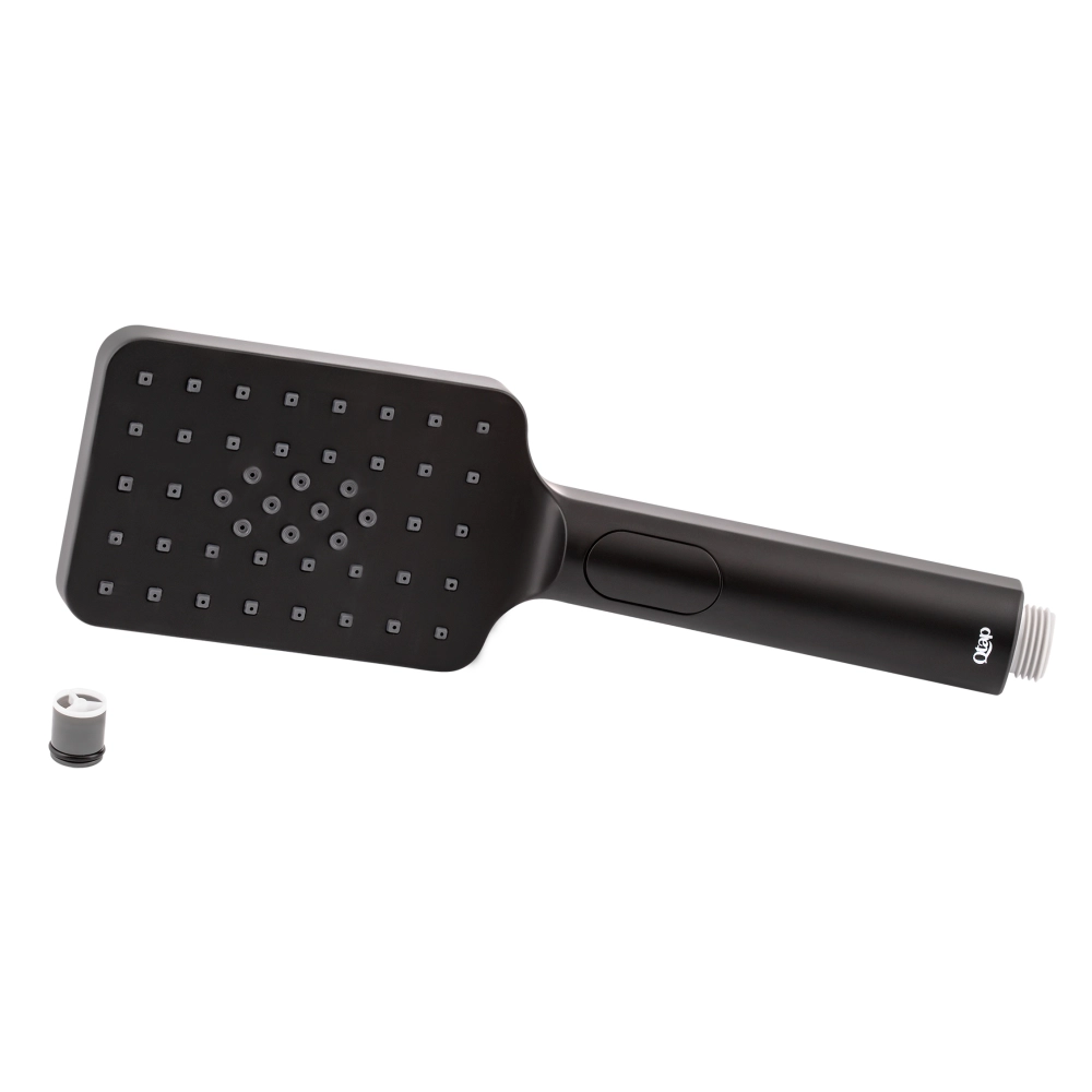 Лейка для ручного душа Qtap Rucni 120х80 мм прямоугольная QTRUCA121N3KBB Black Matt Фото - 2