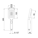 Лейка для ручного душа Qtap Rucni 120х80 мм прямоугольная QTRUCA121N3KBB Black Matt Фото - 1