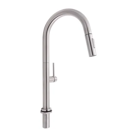 Змішувач для кухні Qtap Lenicka з висувним виливом QTLEN9138103UN Brushed Nickel PVD (SD00042264)