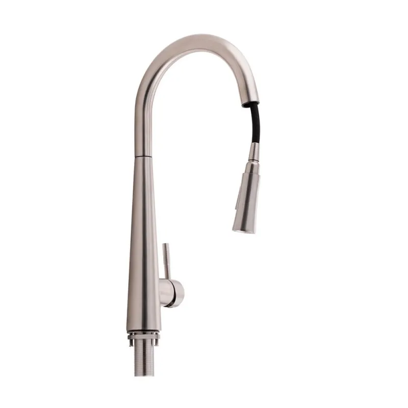 Змішувач для кухні Qtap Evicka з висувним виливом QTEVI91103UN Brushed Nickel PVD (SD00042267) Фото - 6