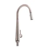 Змішувач для кухні Qtap Evicka з висувним виливом QTEVI91103UN Brushed Nickel PVD (SD00042267)