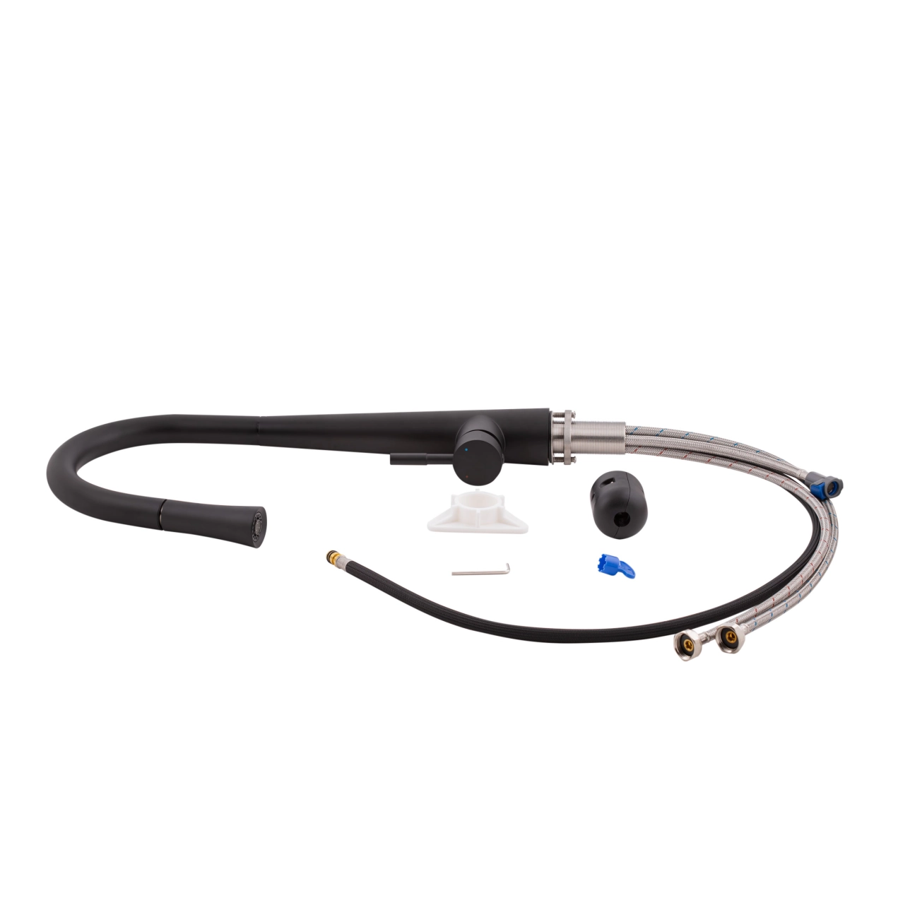 Смеситель для кухни Qtap Evicka с выдвижным изливом QTEVI9135103UB Black Matt Фото - 7