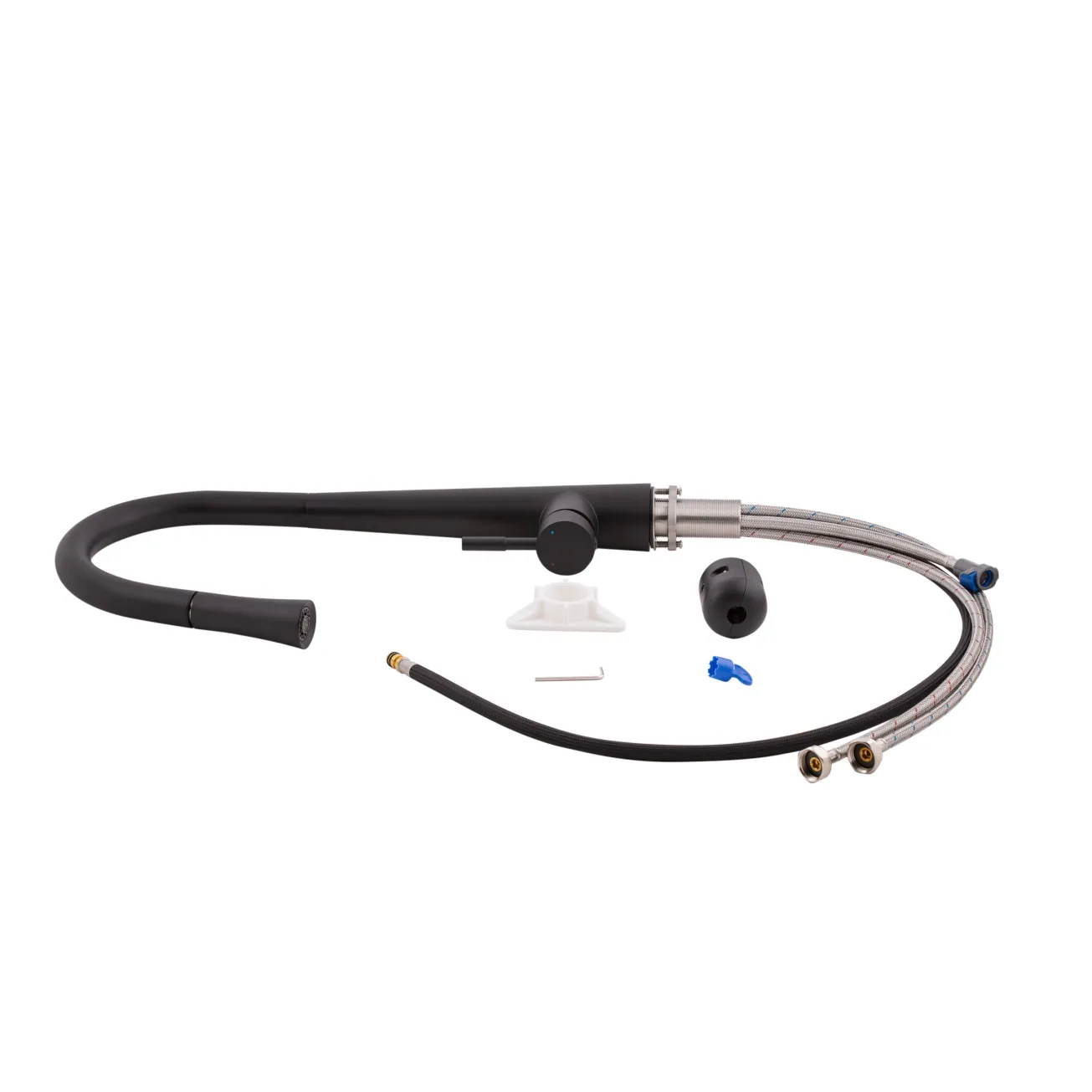 Змішувач для кухні Qtap Evicka з висувним виливом QTEVI9135103UB Black Matt Фото - 7