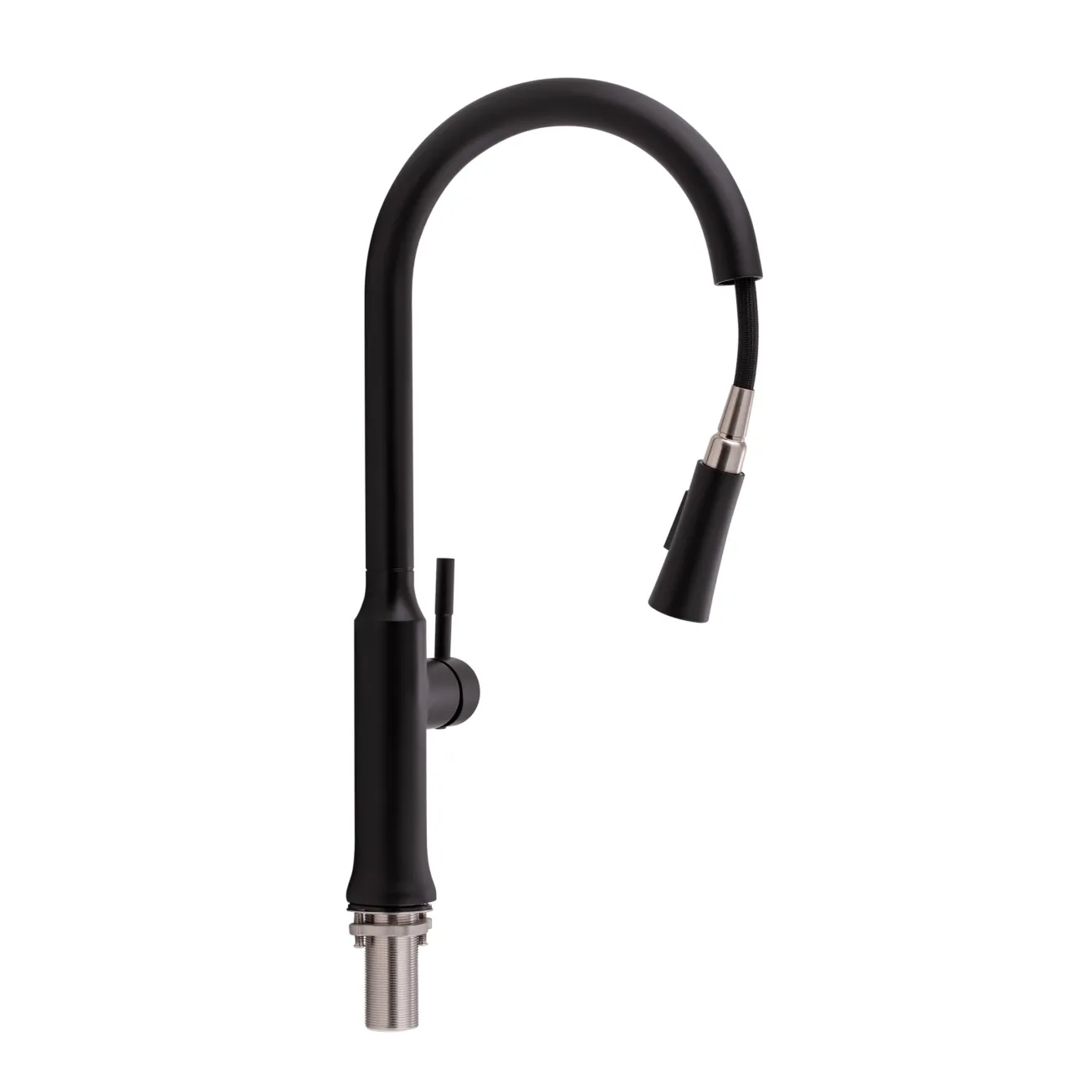 Смеситель для кухни Qtap Baruska с выдвижным изливом QTBAR9137103UB Black Matt Фото - 2