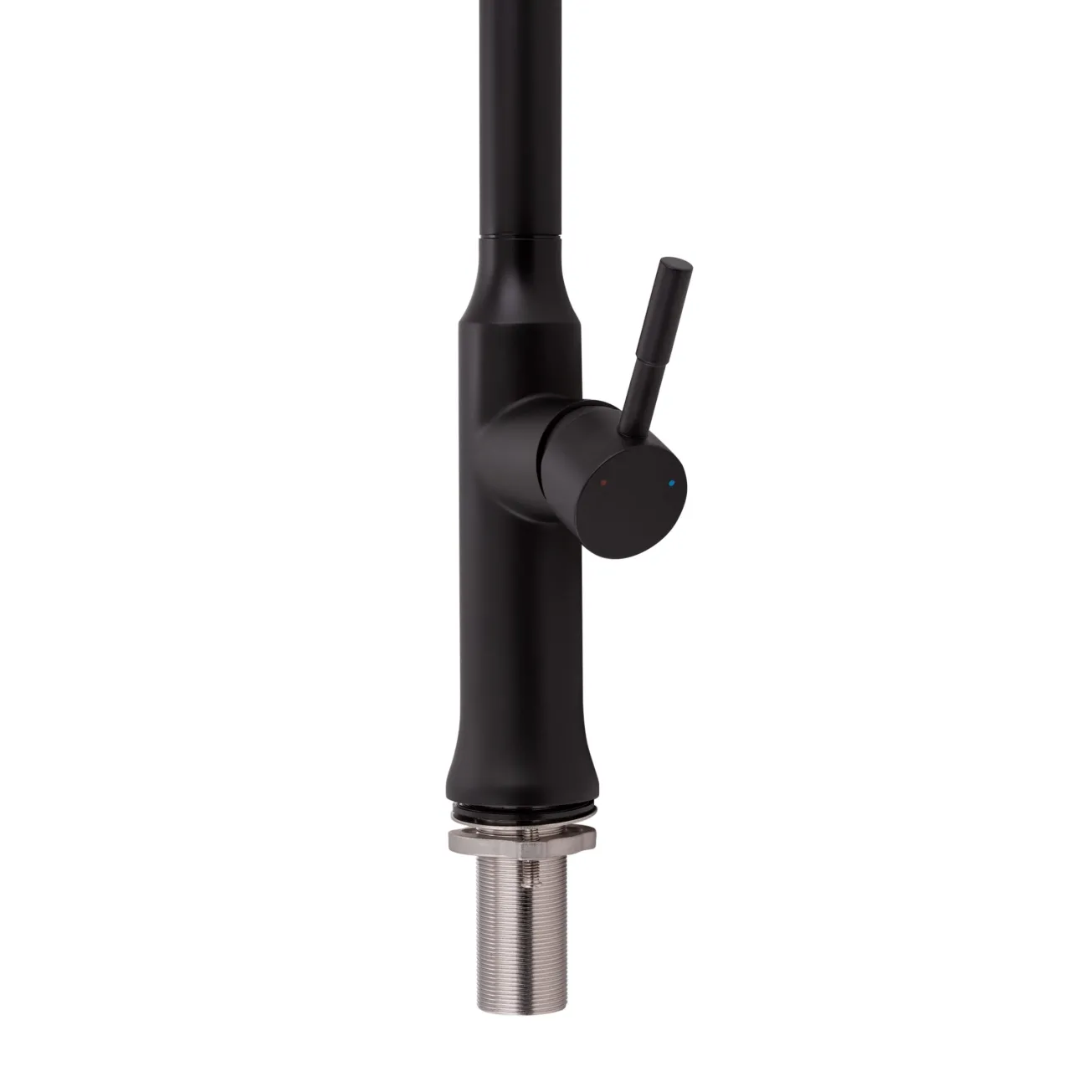 Смеситель для кухни Qtap Baruska с выдвижным изливом QTBAR9137103UB Black Matt Фото - 4