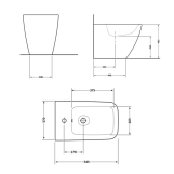 Биде напольное Qtap Crow 545х360х410 White QT05443370W (SD00042522) Фото - 7