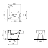 Біде підлогове Qtap Stork/Swan 560х360х410 White QT15443378W Фото - 1
