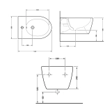 Биде подвесное Qtap Scorpio 515x360x345 Matt black QT1455053FMB Фото - 1