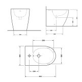 Биде напольное Qtap Scorpio 565x355x410 White QT14441380W Фото - 1