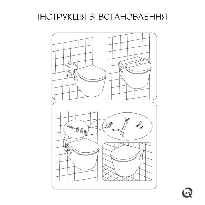 Унитаз подвесной Qtap Robin безободковый с сиденьем Soft-close QT13332141ERW Фото - 1