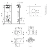 Готовое решение Qtap для ванной комнаты: подвесной унитаз Tern Rimless 490x340x350 + комплект инсталляции Nest 4 в 1 (круглая клавиша Satin) Фото - 1