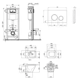 Готове рішення Qtap для ванної кімнати: підвісний унітаз Tern Rimless 490x340x350 + комплект інсталяції Nest 4 в 1 (кругла клавіша Chrome) Фото - 1