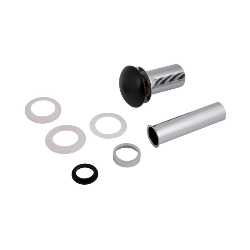 Донний клапан для раковини Qtap PU03 225х70х70 Matt black (SD00044165) Фото - 1