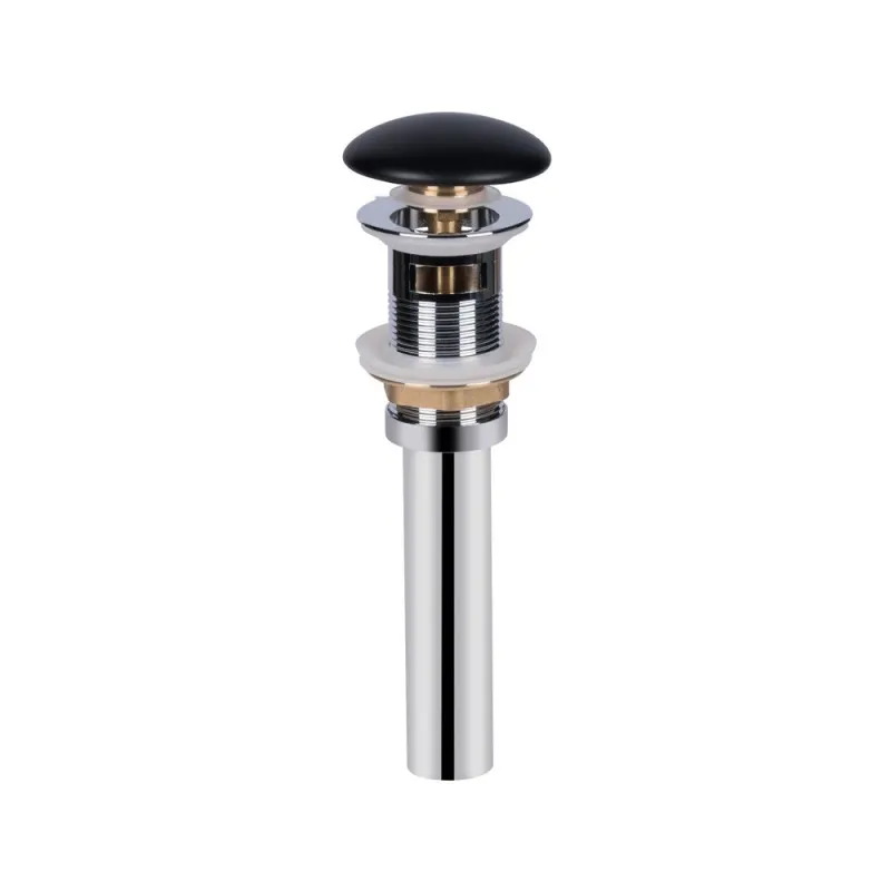 Донный клапан для раковины Qtap PU03O 225х70х70 Matt black с переливом (SD00044166) Фото - 1
