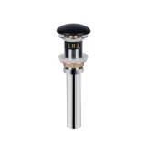 Донный клапан для раковины Qtap PU03O 225х70х70 Matt black с переливом (SD00044166)