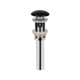 Донный клапан для раковины Qtap PU03O 225х70х70 Matt black с переливом (SD00044166) Фото - 1